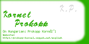 kornel prokopp business card